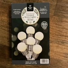 Members Mark 8 Function LED Frosted Berry Lights 120 Count Warm White 39.6’