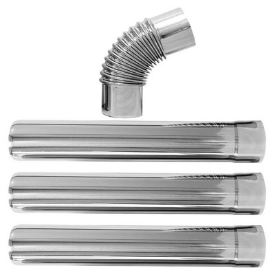 UKCOCO 4PCS Gas Water Heater Vent Pipe Kit, 2.36in/60mm Stainless Steel Chimney