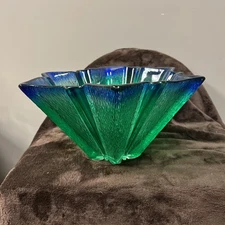 Vintage Mid Century Multi Colored Bowl *RARE* Green And Blue 