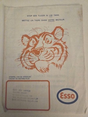 Vintage 1980s Esso Saving Stamp Book Put a Tiger in Your Tank Belgium/Luxembourg
