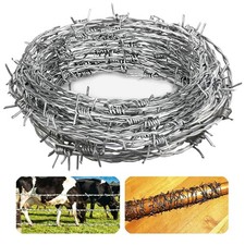 4 Point Barbed Wire, 18 Gauge Real Barb Wire Roll 20 Feet Barbwire for Fence, Ba
