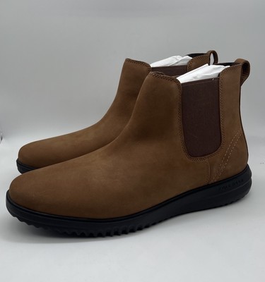 Cole Haan Grand+ Plus Chelsea Men's 12 Lumber/Java Nubuck Leather Boots C38789