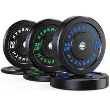 Bumper Plates Olympic Weight Plates Set 2-inch Rubber Weights for Barbell