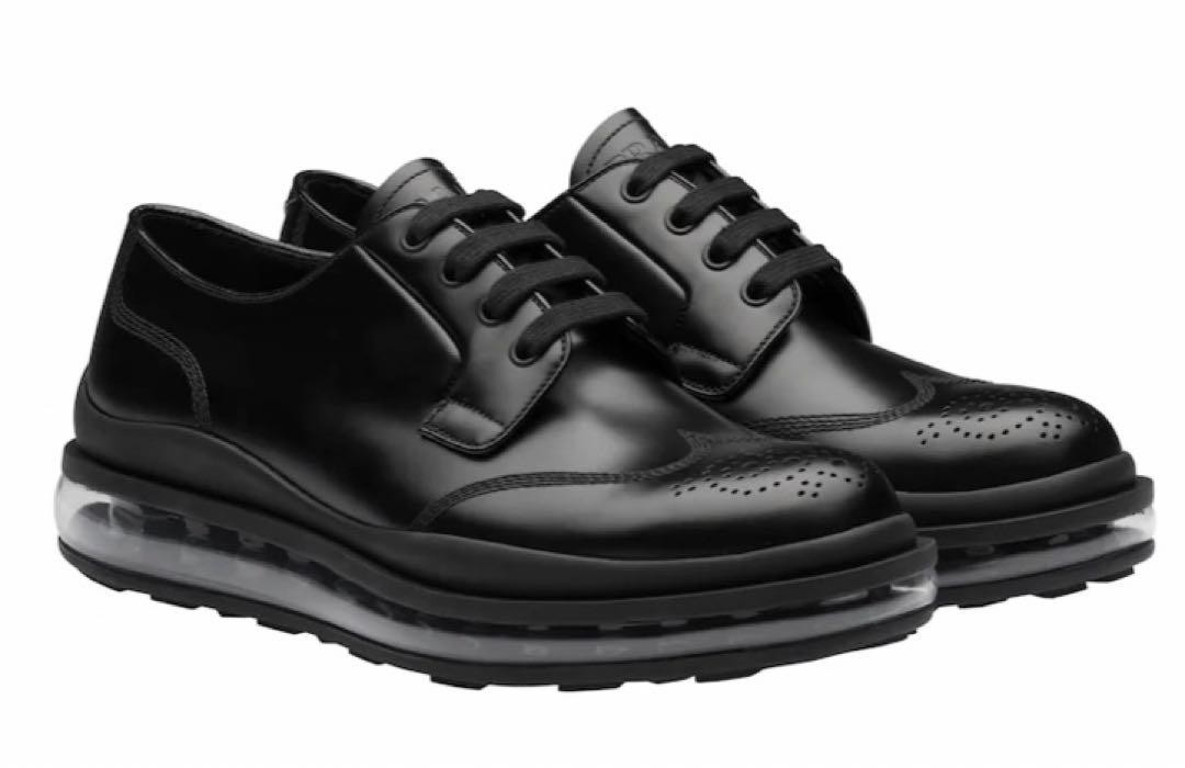 PRADA プラダ Air Sole Derby Shoes エアソール ウィングチップ レザー