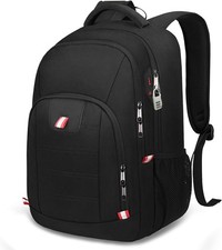 Travel Laptop Backpack Black for Men and Women with USB Charging Port