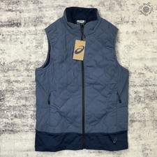 NWT Asics Woven Quilted Vest Mens Small Blue ...