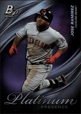 2019 Bowman Platinum #PP-18 Jose Ramirez Platinum Presence Purple #/250