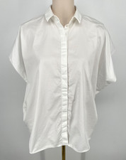 COS womens size 34/S Short Sleeve Oversized Shirt 100% Cotton white button down