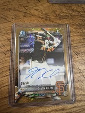 2025 Bowman Draft Chrome Gavin Kilen Gold Shimmer Refractor Auto #26/50 Giants