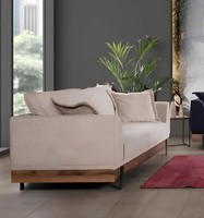 Wohnzimmer Sofa 3 Sitzer Beige Textil Sofas Couch Polster MöBel Moderner Neu
