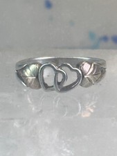 Black Hills Gold ring heart love band Valentine leaves size 6.75 sterling silver