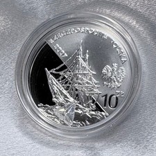 Rare 2007 Poland 10 Zlotych Arctowski & Dobrowolski .925 Silver Coin [D7]