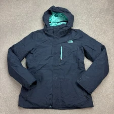 North Face Jacket Womens Medium Blue 3-In-1 Dryvent Lined Hood Rain Coat Lady*