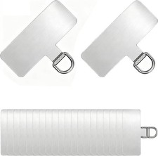 20 Pack Phone Tether Tab for Lanyard  Strap, Stainless Steel, 0.3mm Ultra...