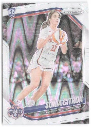 2025 Panini Prizm WNBA #122 Sonia Citron Washington Mystics White Seismic Prizms