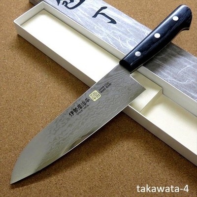 SETO ISEYA 33 Layers Damascus VG10 Santoku Knife G-5 180mm Japan