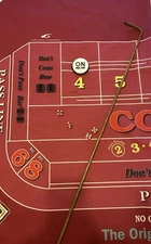Full Size Craps Layout 13’x38” Used On Live Game! Dice, Stick, Puck, Manual