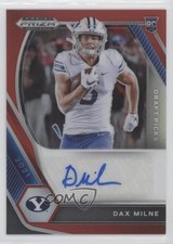 2021 Panini Prizm Draft Picks Red 56/199 Dax Milne #DPA-DMI Auto 0f5t