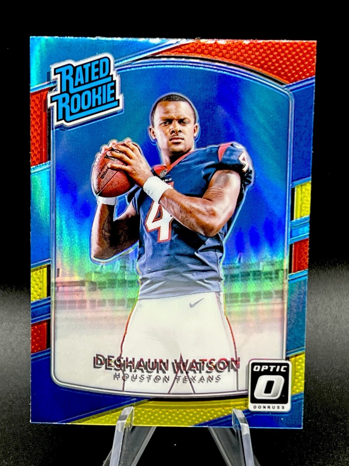 2017 Donruss Optic Deshaun Watson Red and Yellow Rated Rookie #195