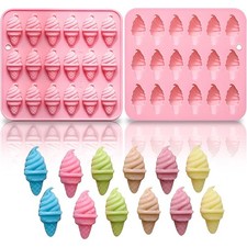 Silicone Ice Cream Mold 18 Cavity sicle Chocolate Candy Fondant Mold for Cake