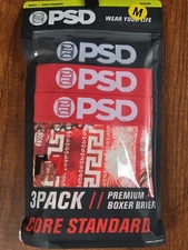 PSD 3 Pack Core Standard Premium Boxer Briefs NEW Men's MEDIUM (32-34)