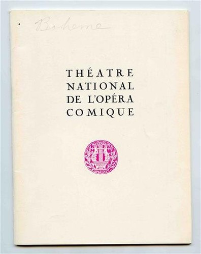 Théâtre National De L'opéra Comique Paris 1924 Program
