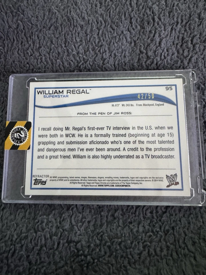 2014 Topps Chrome WWE Refractor William Regal 42/50 no.95 Foto 2 de 2