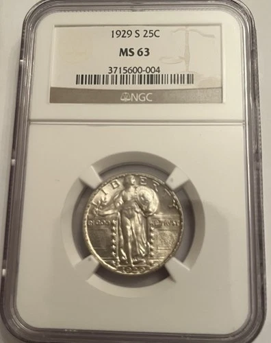 1929 S Standing Liberty Quarter MS63 NGC