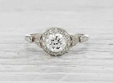 2CT Round Cut Lab Created Diamond Women's Engagement Ring 14K White Gold Plated