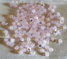 Swarovski 5301 4mm bicone beads, Rose Water Opal AB 48pcs 