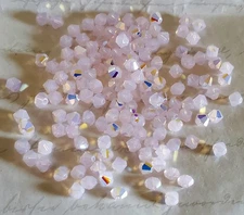 Swarovski 5301 4mm bicone beads, Rose Water Opal AB (48pcs)