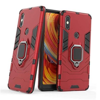 LuluMain Compatible with Xiaomi Mi Mix 2S Case, Metal Ring Grip Kickstand Red