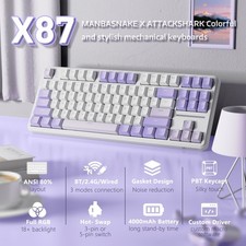 ATTACK SHARK X87 80% Tri-Mode Wireless Mechanical Keyboard Hot-Swap RGB Backlit — image 2