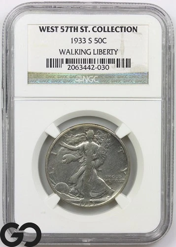 1933-S Walking Liberty Half Dollar, West 57th St Collection, NGC