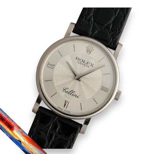 Rolex Cellini 5115 K18WG HandWound Watch with Genuine Buckle (Overhauled)