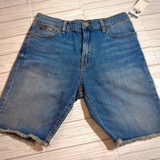 Polo Ralph Lauren Boys Eli Wash Denim Shorts Size 16 Blue Raw Hem NWT