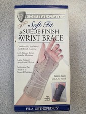 FLA Orthopedics Small Soft Fit Suede Finish Beige Wrist Brace Left Hand