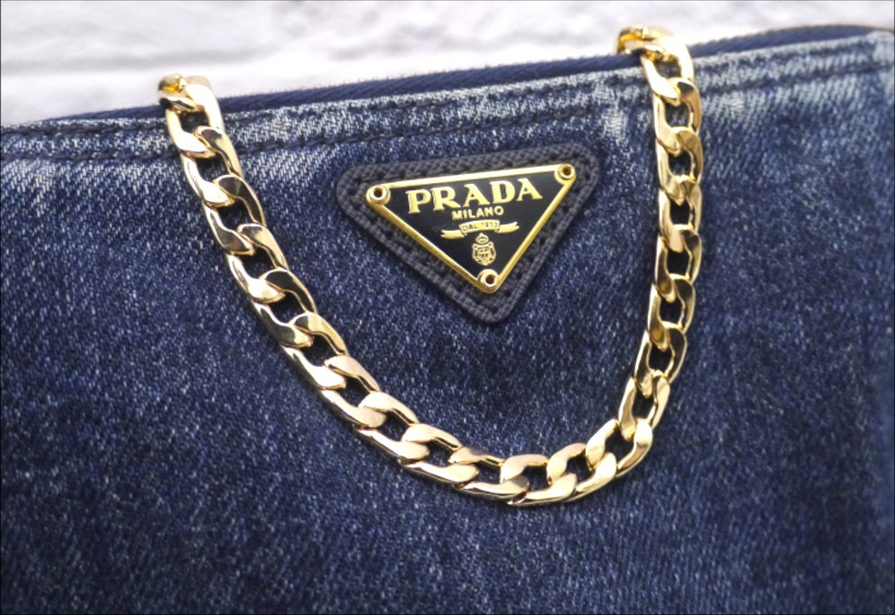 Authentic ◆ PRADA CANAPA vintage Denim Crossbody shoulder bag camera pouch Blue◆ thumbnail 10