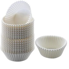 White Cupcake Liners, Standard Size Greaseproof Paper Baking Cups, 300 Pack ...