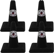 Novel Box 4 Pack Black Velvet Ring Display Stands Jewelry Showcase Holders