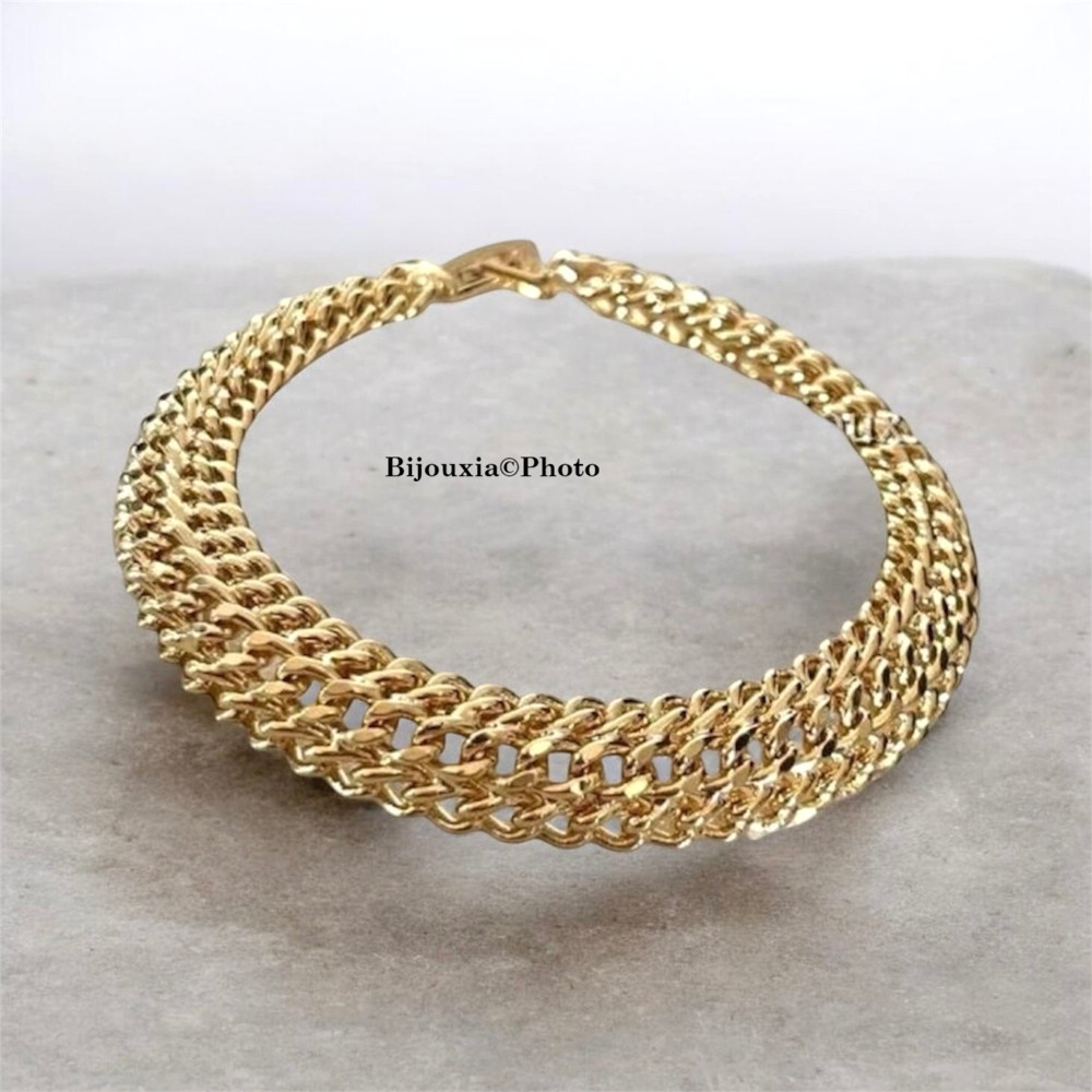 Bracelet maille américaine 20cm en plaqué or 18k, le cadeau mixte idéal et précieux
