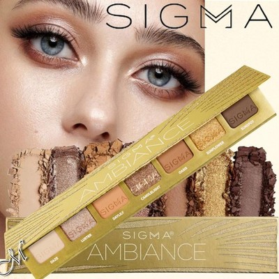 Sigma Beauty Ambiance Eyeshadow*Palette~7 Luminous Neutral & Gold Shades NIB $38
