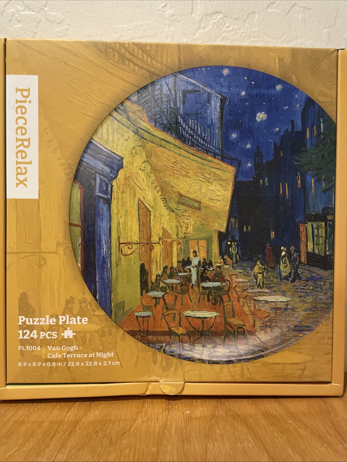 PieceRelax 124-Piece Decorative Plate Puzzle "Van Gogh Cafe Terrace at Night" (2