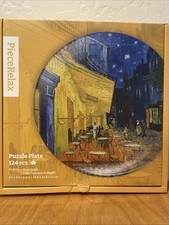 PieceRelax 124-Piece Decorative Plate Puzzle "Van Gogh Cafe Terrace at Night" (2