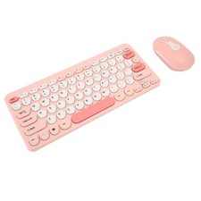 Wireless Keyboard Mouse Set Stylish Slim Round Keycaps Mute Ergonomic 2.4G OWAT