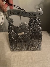 Carson Statesmetal Wind Chimes Merry Christmas Santa Made in USA Pewter