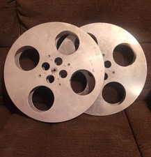 Lot Of 2 35MM Aluminum Goldberg Brothers Bros Film Reels 13 3/4" Dia. Fixed HUB