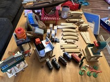 Thomas Friends Wooden Railway Train Buildings Track And Trains Huge Lot