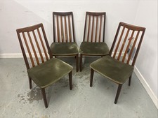 Mid Century G Plan Dining Chairs Leslie Dandy Teak & Fabric Set of 4