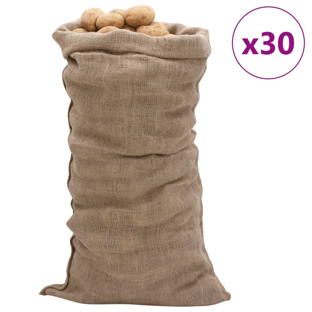 vidaXL 30 Sacchi Iuta Resistenti 65x135 cm | Ideali per Edilizia e Orto